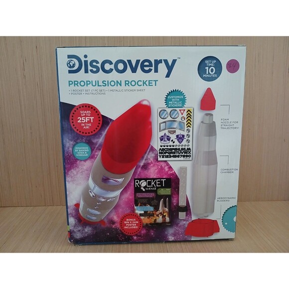 Discovery Propulsion Rocket 7 Piece Set Toy Powered by Baking Soda With Poster - Picture 8 of 11